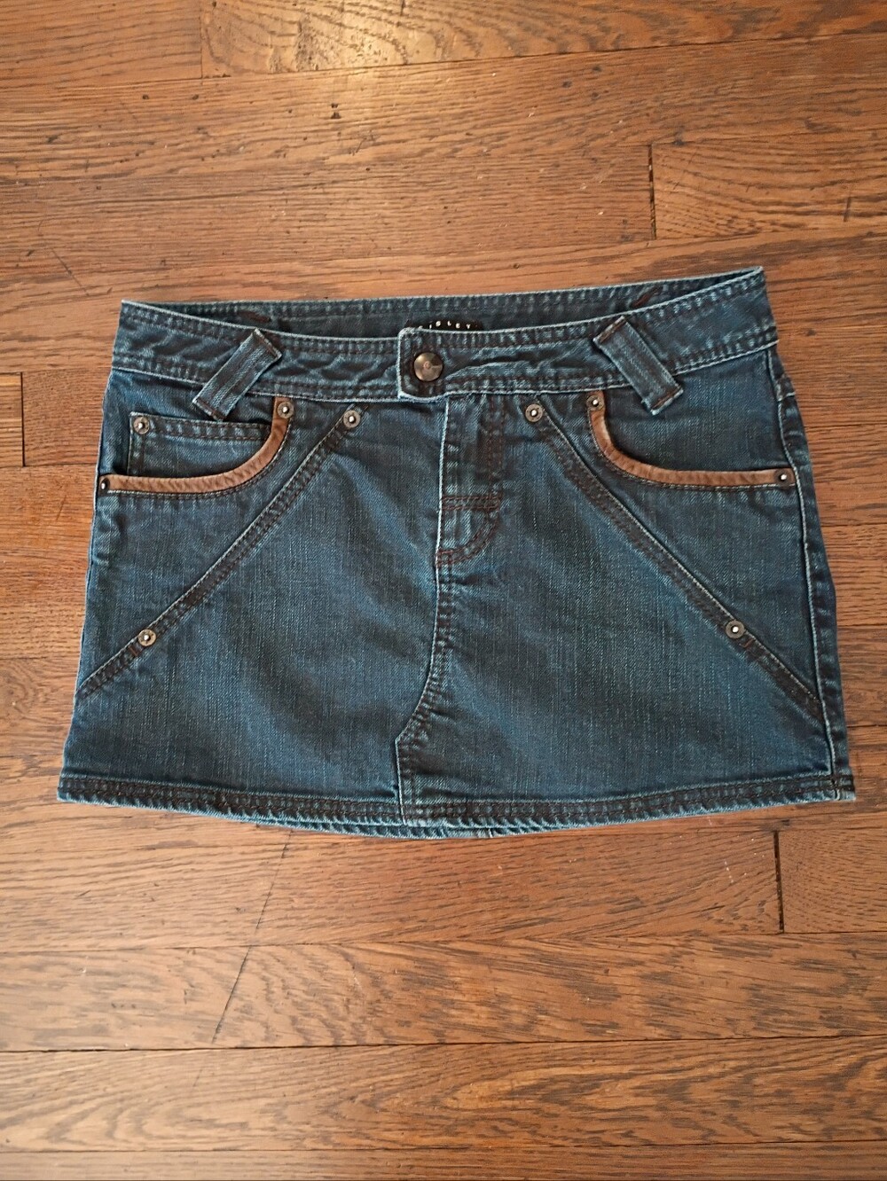 Vintage Y2K 90s Sisley Denim Micro Mini Skirt Size 4 Indie Sleaze Benetton